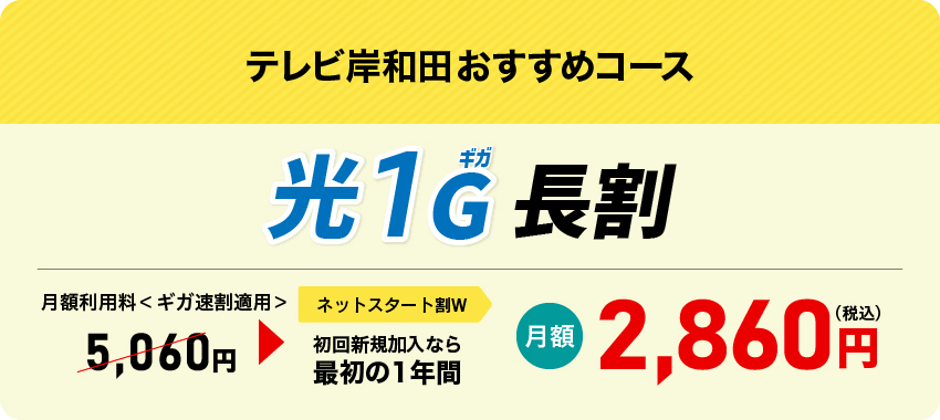 テレビ岸和田おすすめコース 光1G長割