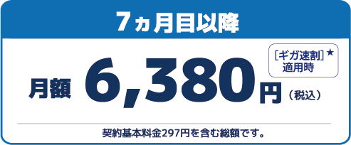 光10ギガ　7ヶ月目以降6,380円